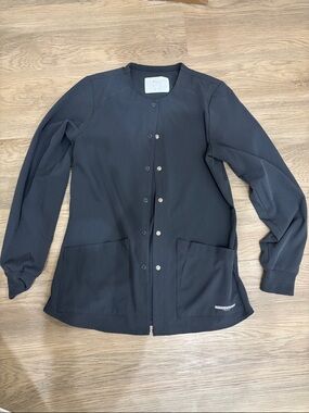 Skechers Women's Gray Snap-Front Scrub Jacket